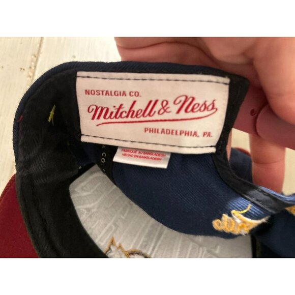 Cleveland CAVALIERS Hat Large Logo Yellow Burgundy Denim - Picture 7 of 7